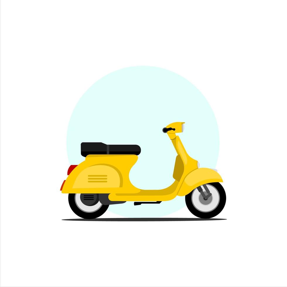 scooter klassieke vector gele illustratie