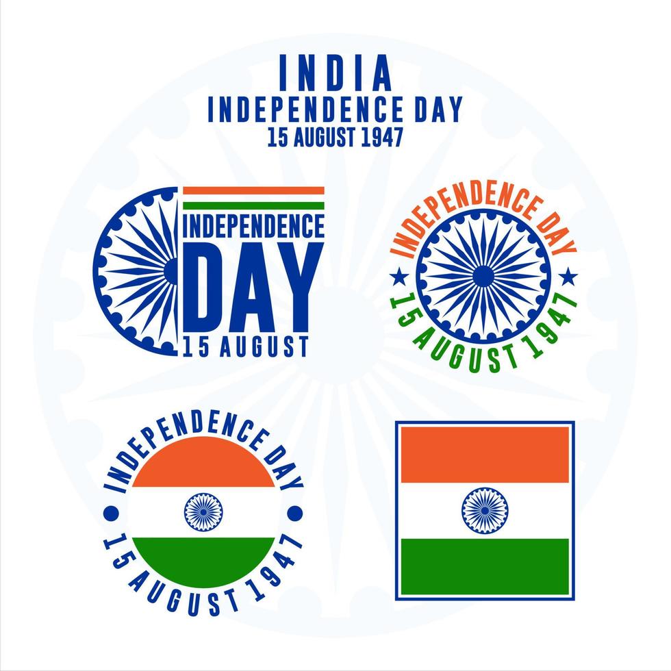 vlaglogo van india onafhankelijkheidsdag vector