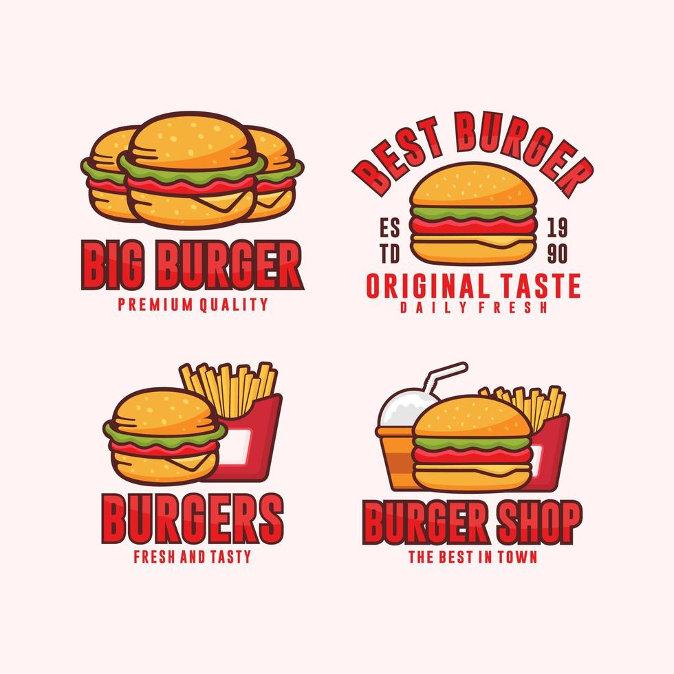 hamburger logo's ontwerp illustratie collectie vector