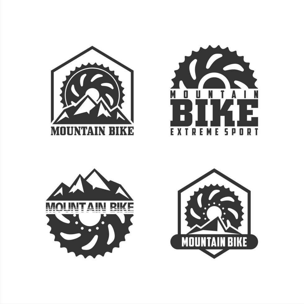 mountainbike logo set vector