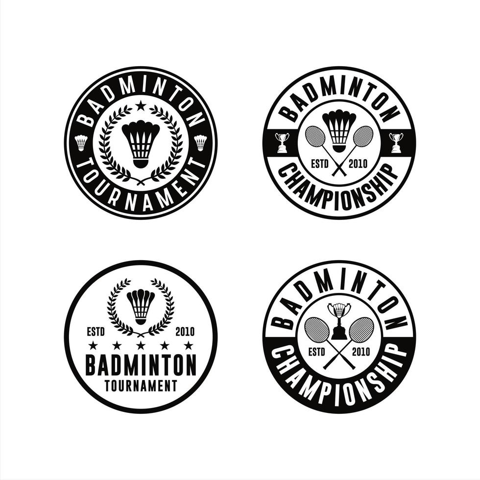 badminton toernooi logo vector set