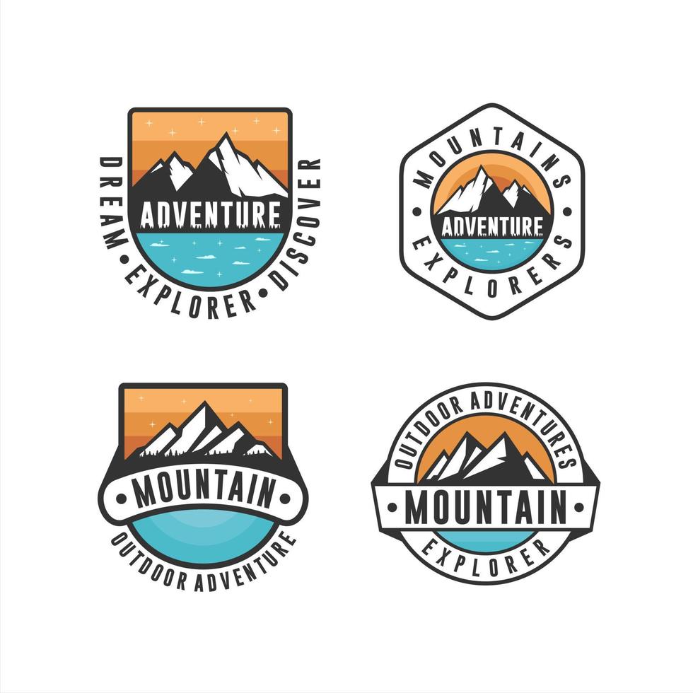 berg outdoor avontuur ontwerp logo vector