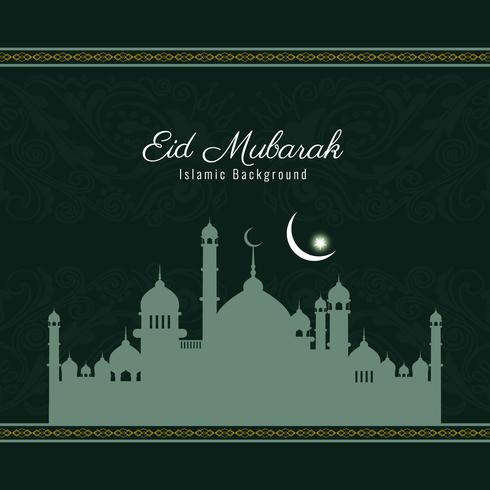 Abstract Eid Mubarak elegant ontwerp als achtergrond vector