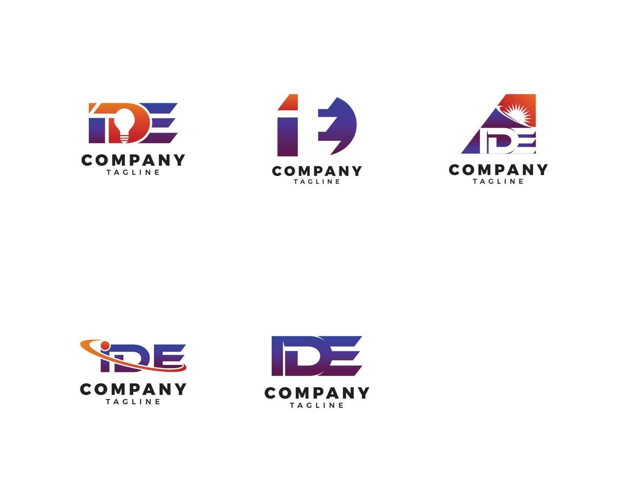 set van eerste letter ide logo sjabloonontwerp vector