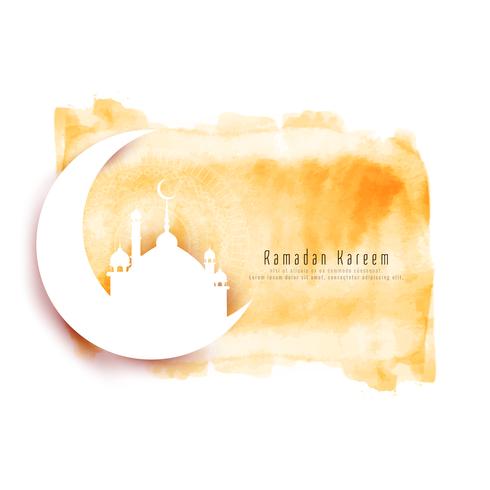 Abstracte Ramadan Kareem decoratieve aquarel achtergrond vector