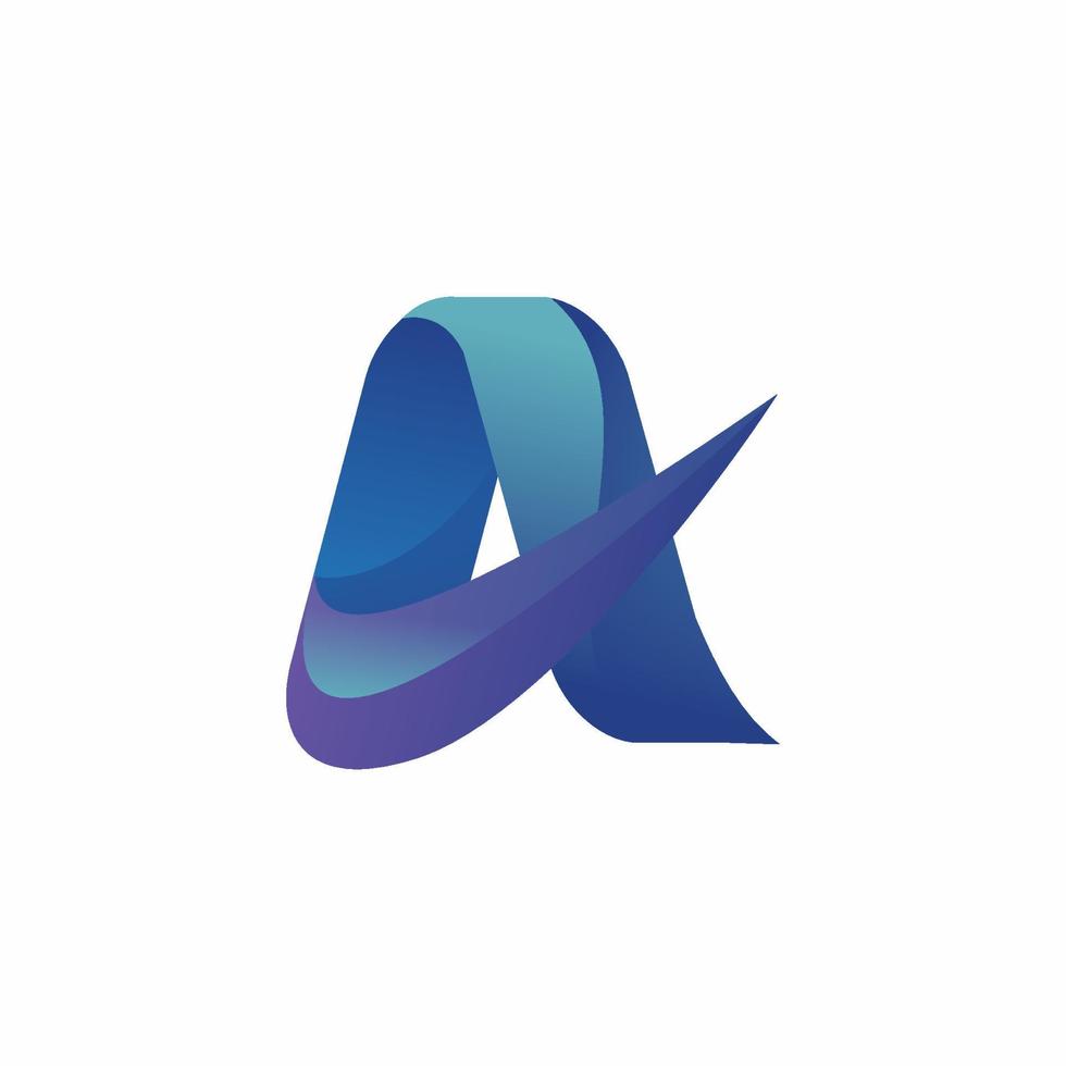 letter a logo met eenvoudige, dynamische, digitale en moderne specificaties vector