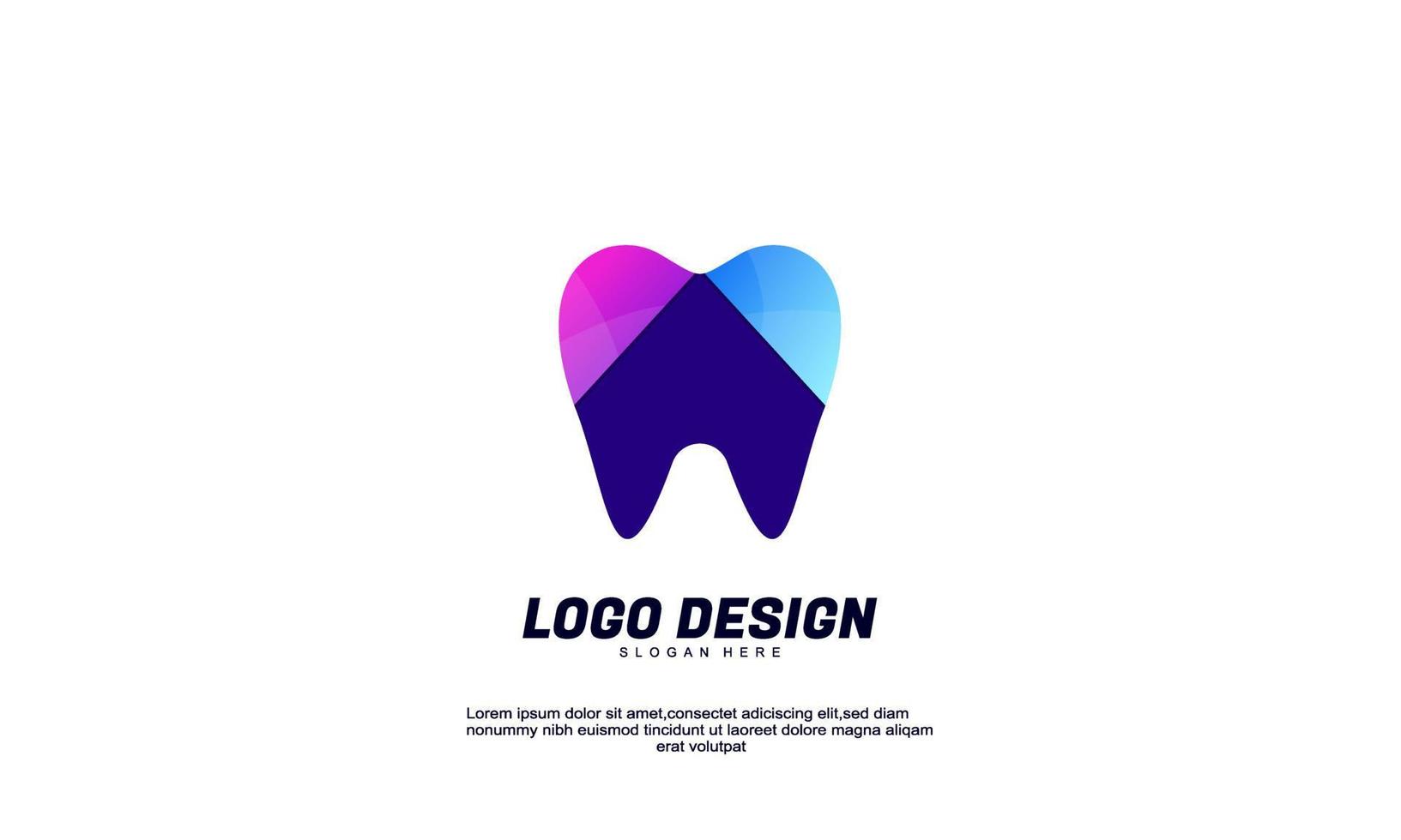 voorraad vector abstract creatief idee tandheelkundige gezonde logo voor bedrijf of bedrijf met kleurrijke ontwerpsjabloon