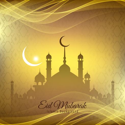 Abstracte Eid Mubarak islamitische begroeting achtergrond vector