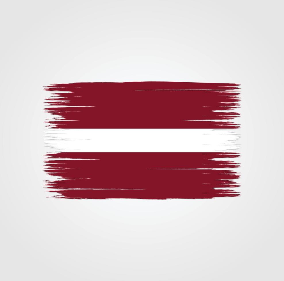 vlag van letland met penseelstijl vector