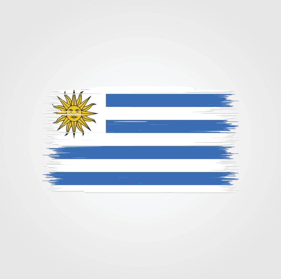 vlag van uruguay met penseelstijl vector