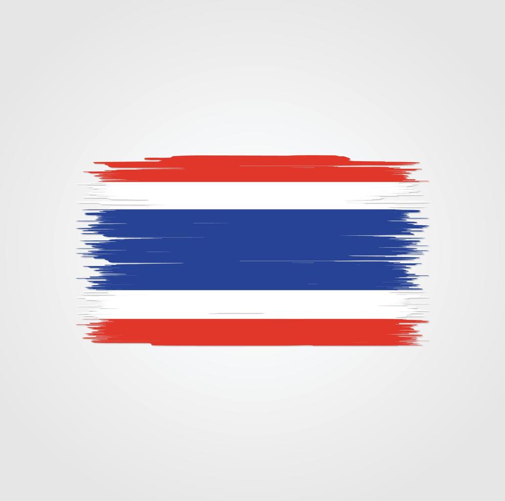 vlag van thailand met penseelstijl vector