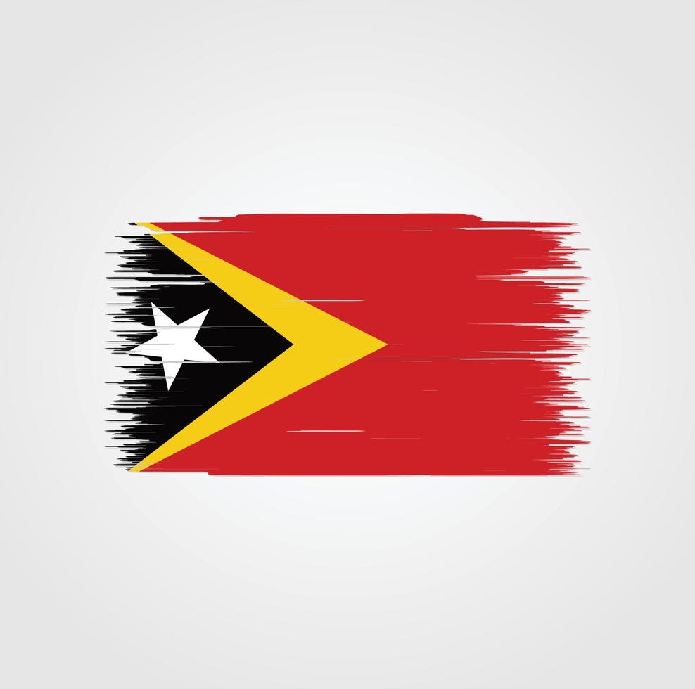 vlag van timor leste met penseelstijl vector