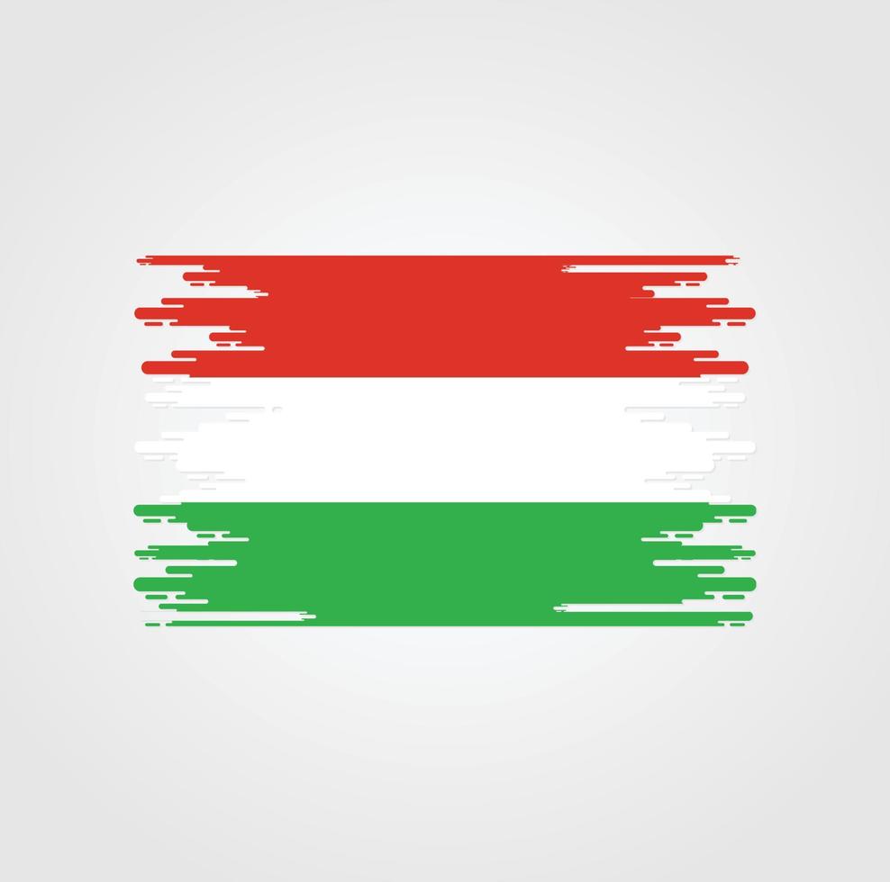 vlag van hongarije met ontwerp in waterverfborstelstijl vector