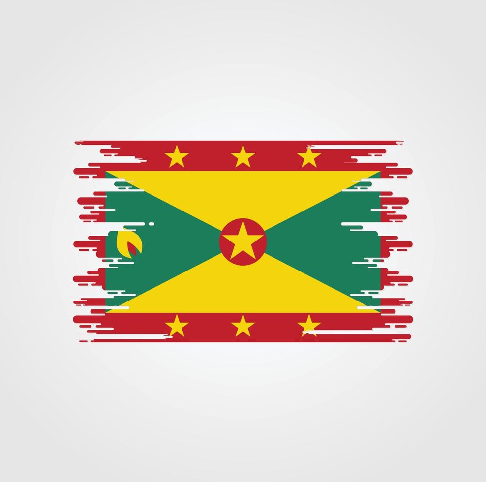 vlag van grenada met ontwerp in aquarelborstelstijl vector
