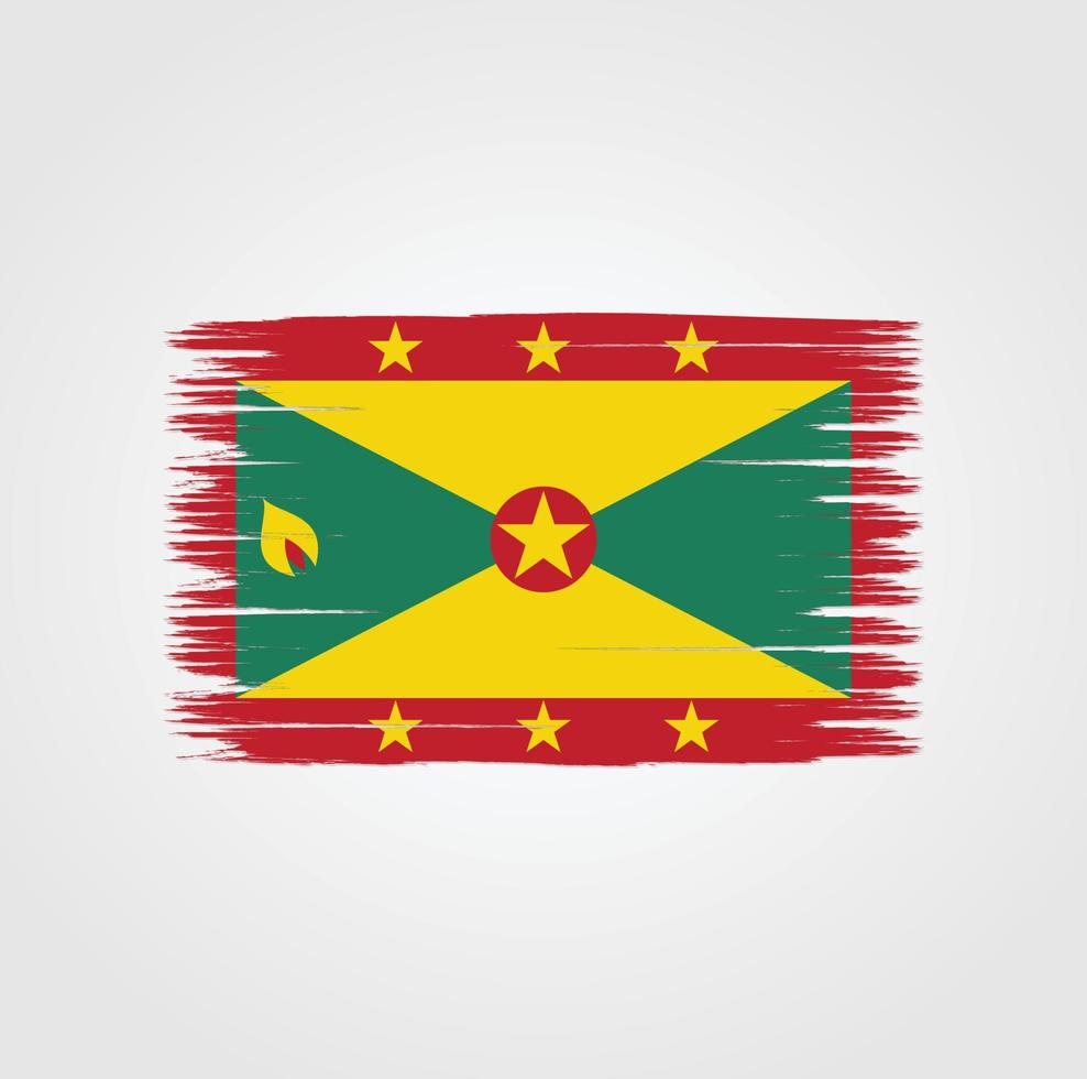 vlag van grenada met penseelstijl vector