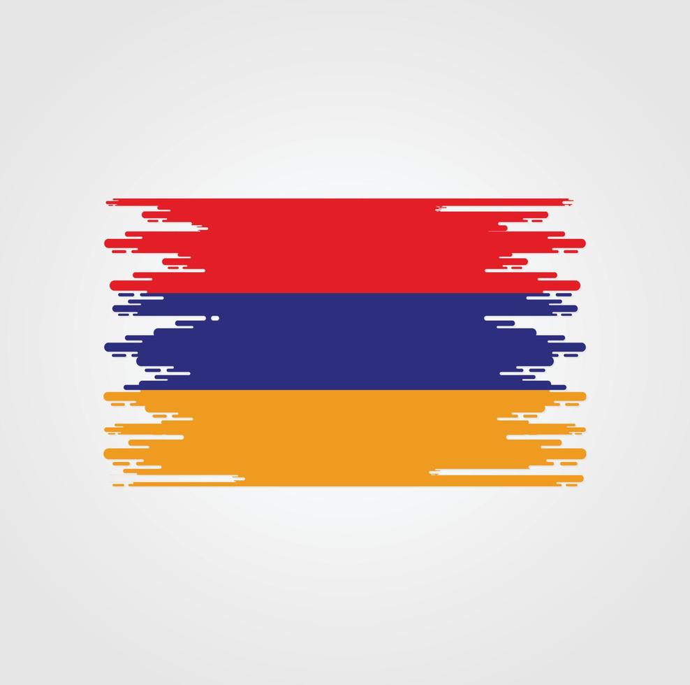 vlag van armenië met ontwerp in aquarelborstelstijl vector