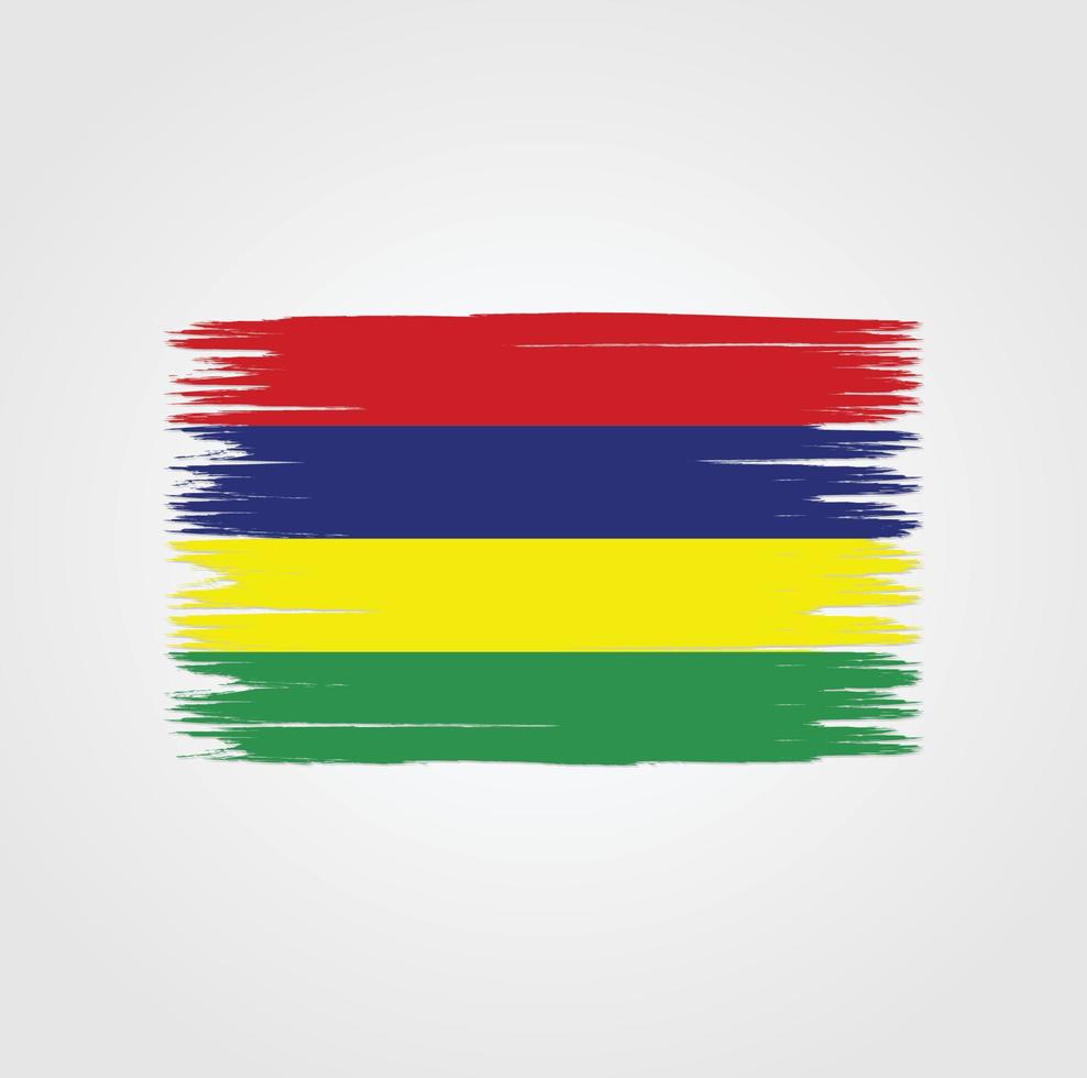 vlag van mauritius met penseelstijl vector