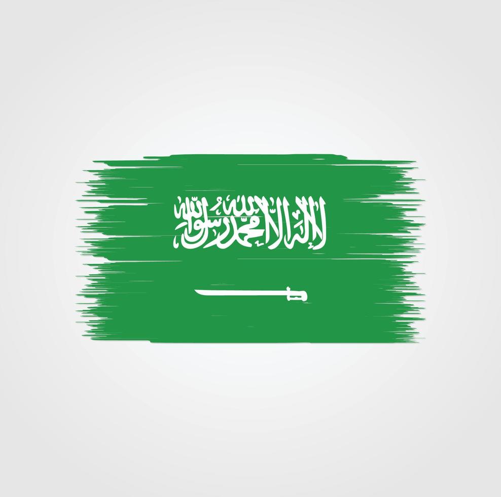 vlag van saoedi-arabië met penseelstijl vector