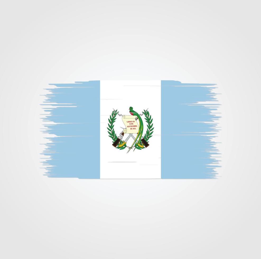 vlag van guatemala met penseelstijl vector
