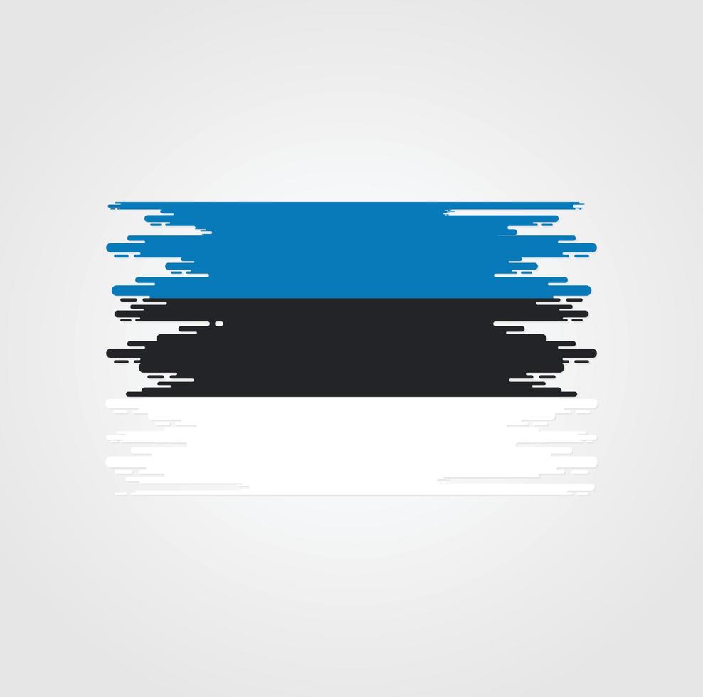 vlag van estland met ontwerp in aquarelborstelstijl vector