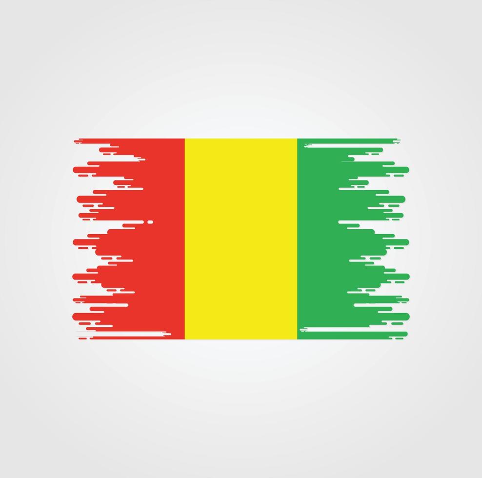 vlag van Guinea met ontwerp in aquarelborstelstijl vector