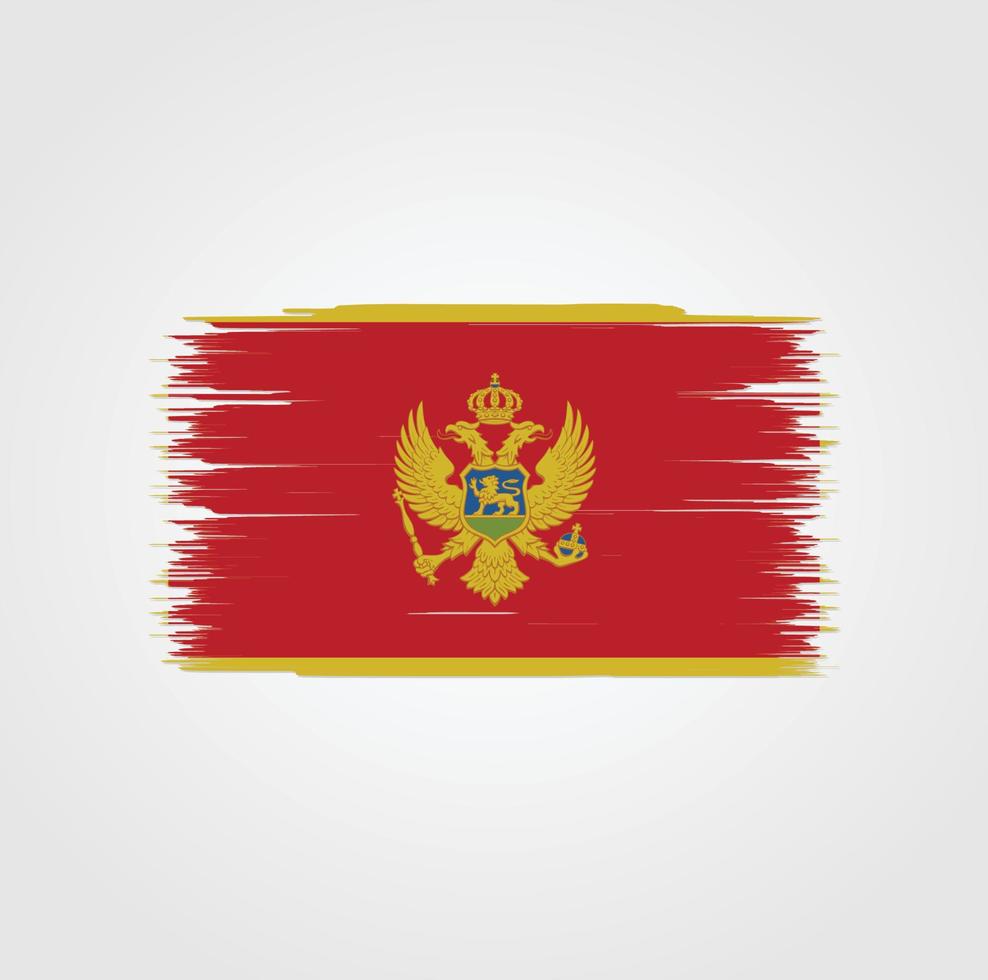 montenegro vlag met penseelstijl vector