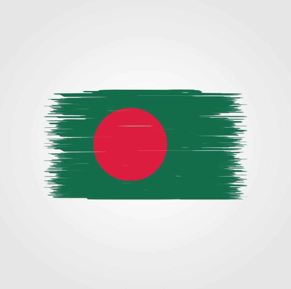 vlag van Bangladesh met penseelstijl vector