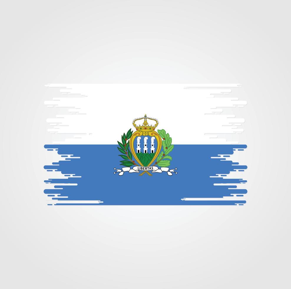 vlag van san marino met ontwerp in aquarelborstelstijl vector