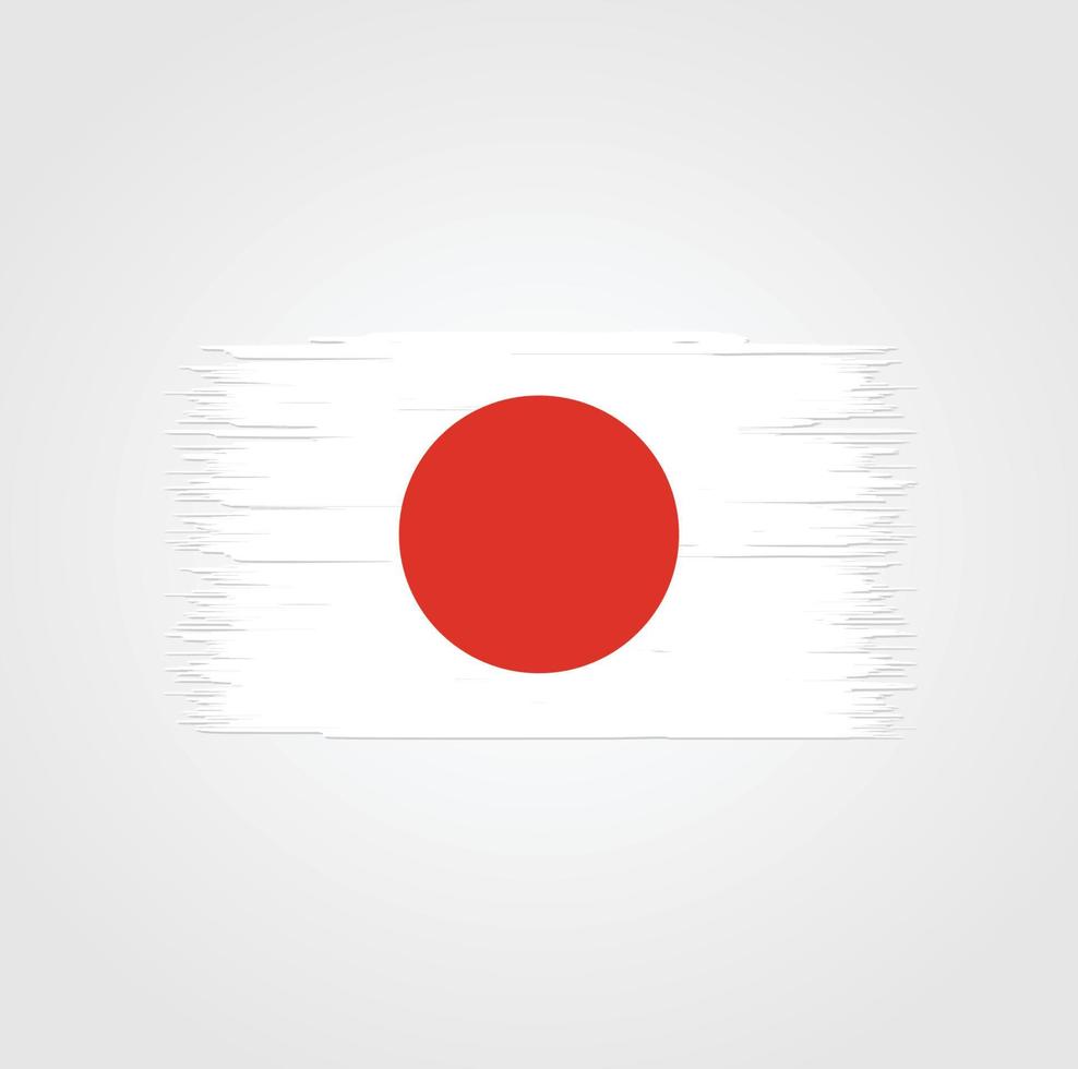 japanse vlag met penseelstijl vector