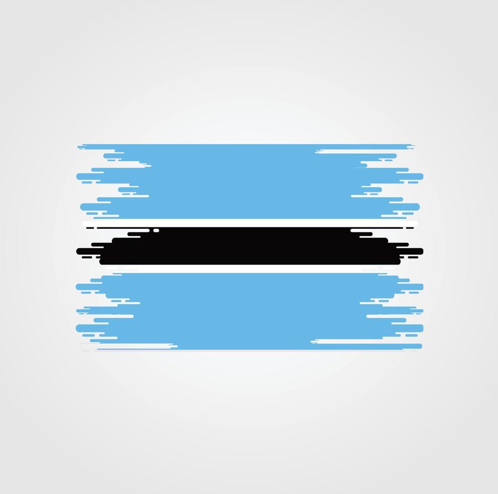 vlag van botswana met ontwerp in aquarelborstelstijl vector