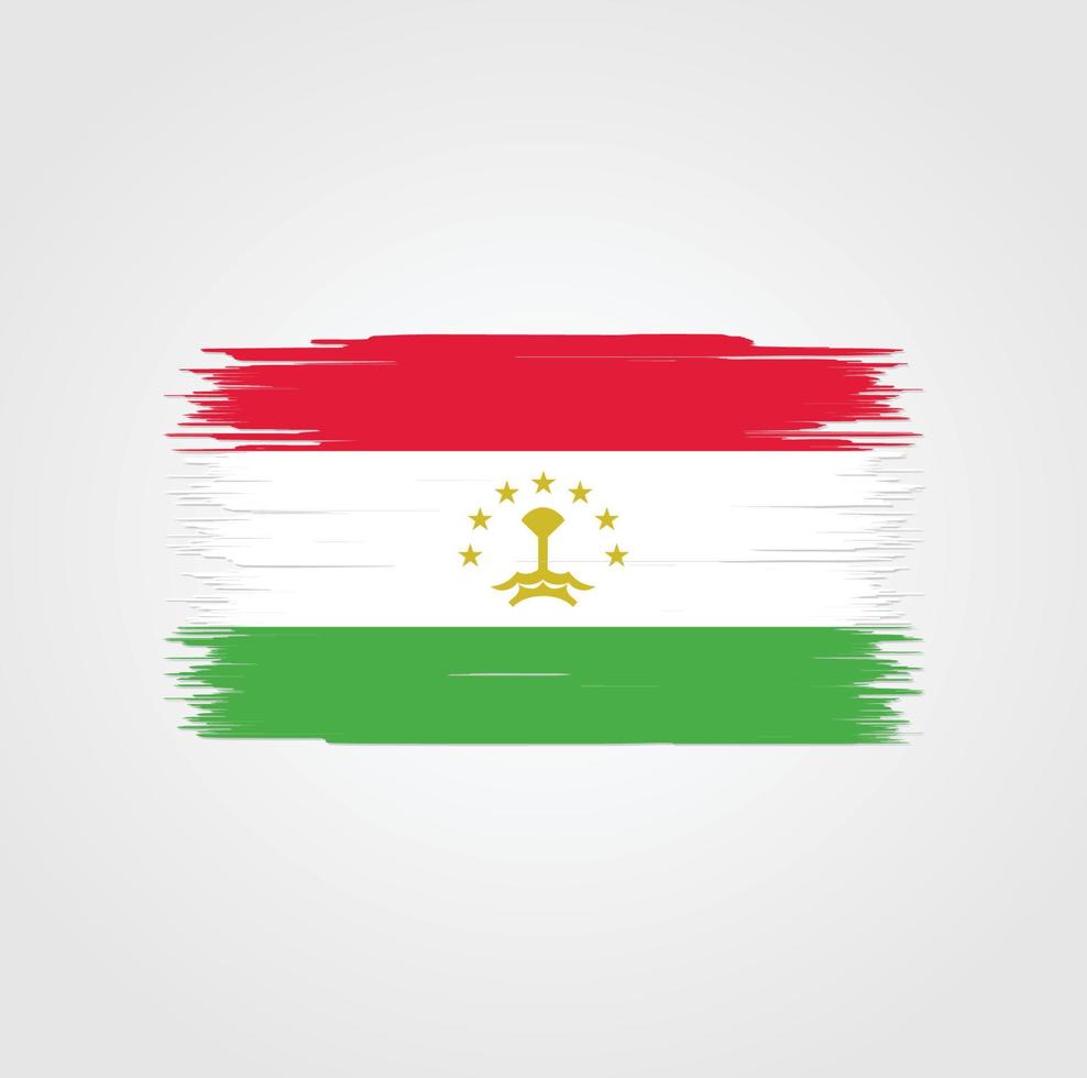 vlag van tadzjikistan met penseelstijl vector