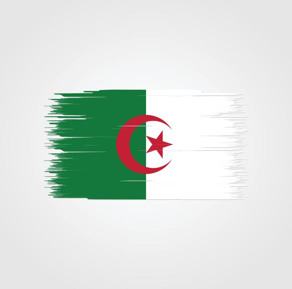 vlag van algerije met penseelstijl vector