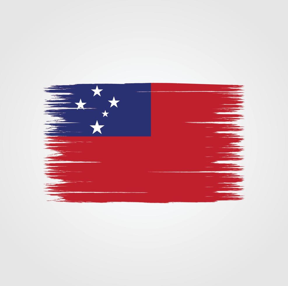 vlag van samoa met penseelstijl vector