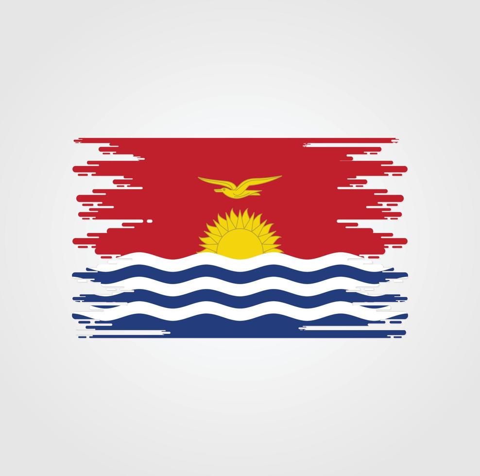 kiribati-vlag met ontwerp in aquarelborstelstijl vector