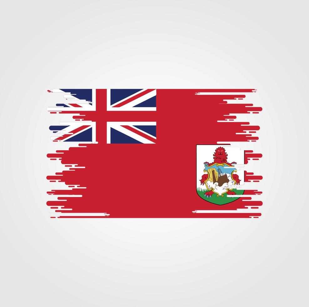 bermuda-vlag met ontwerp in aquarelborstelstijl vector