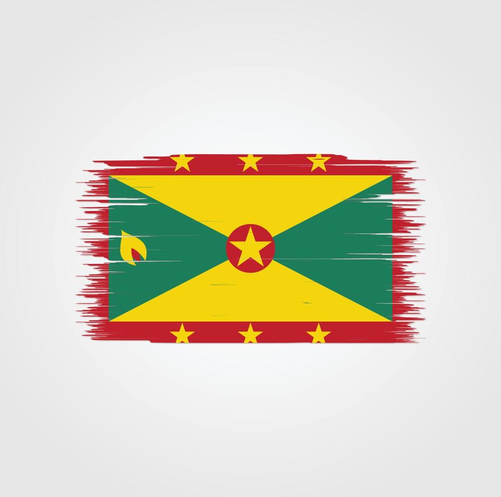 vlag van grenada met penseelstijl vector