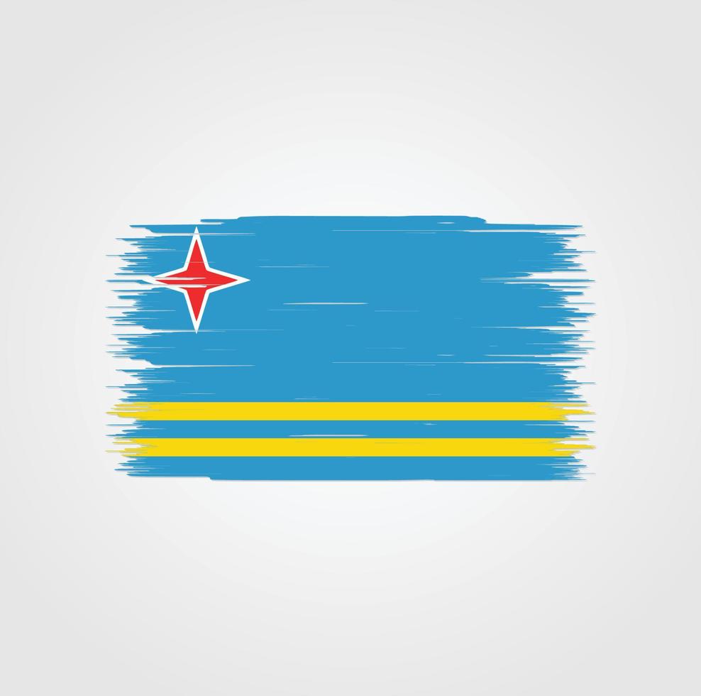 aruba-vlag met penseelstijl vector