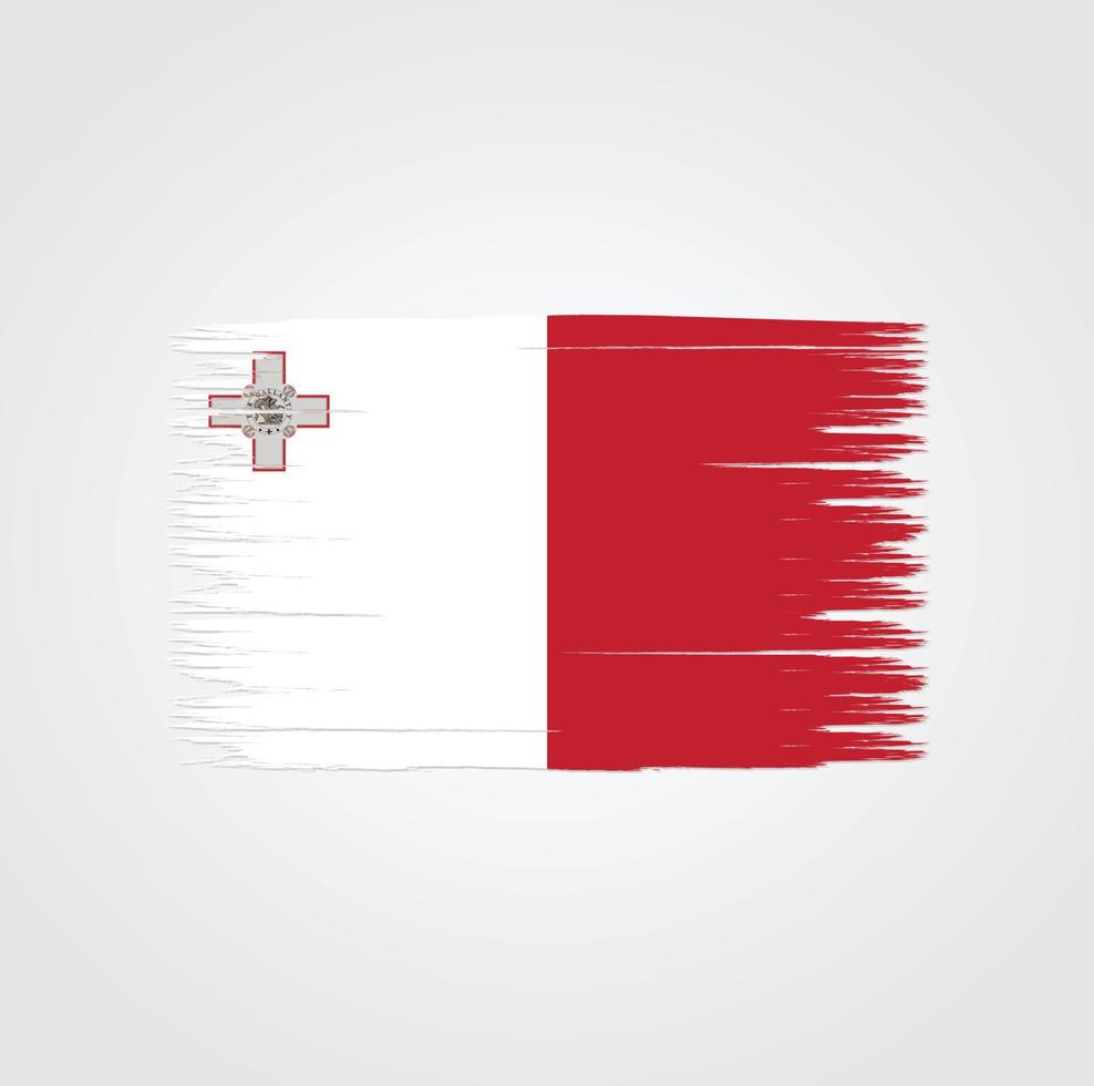 vlag van malta met penseelstijl vector