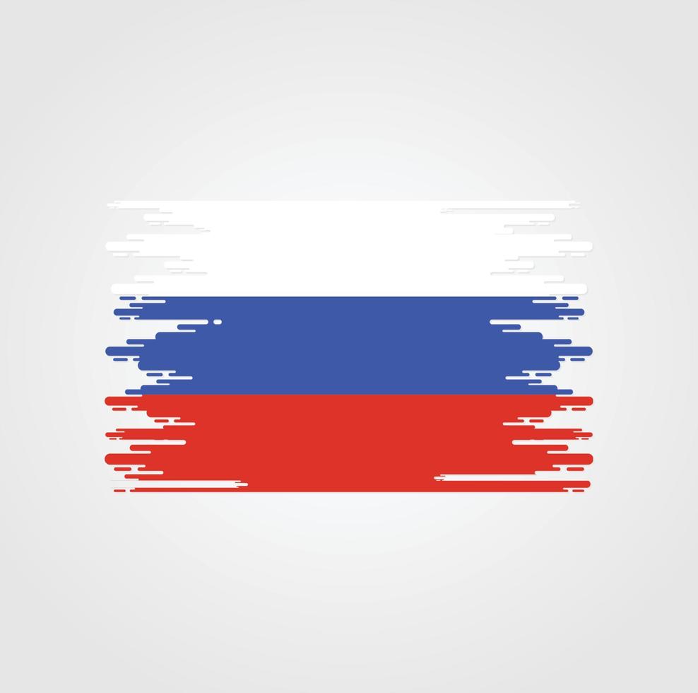 vlag van rusland met ontwerp in waterverfborstelstijl vector