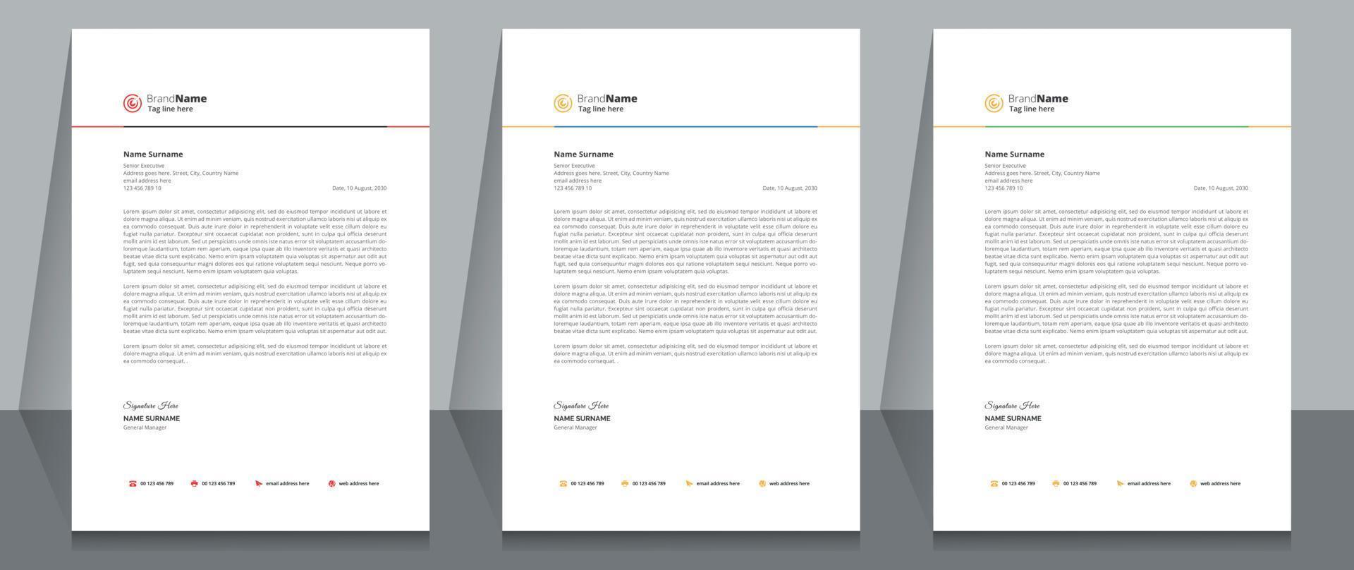 creatieve zakelijke briefpapier sjabloonontwerp. vector
