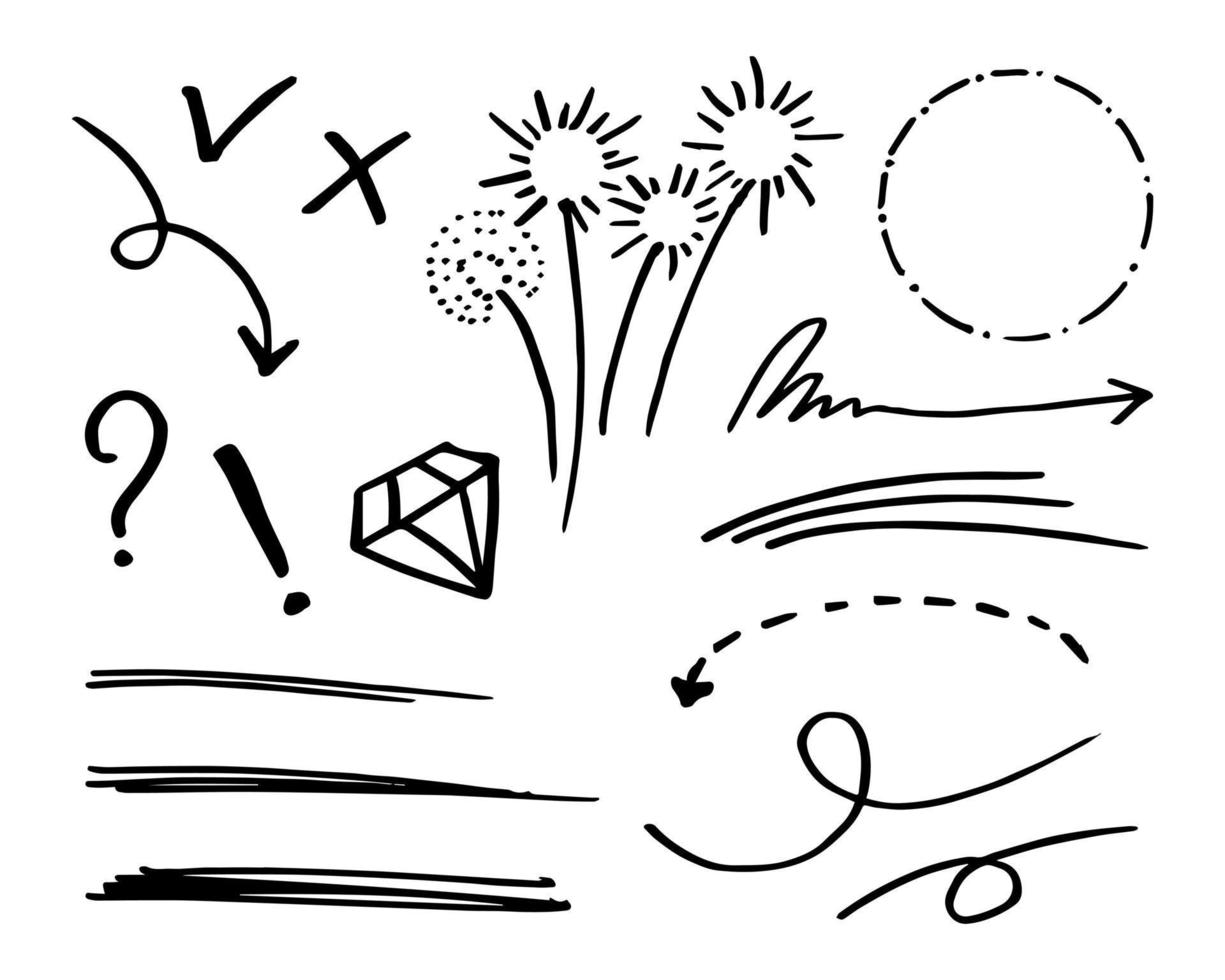doodle element vector set, voor conceptontwerp.