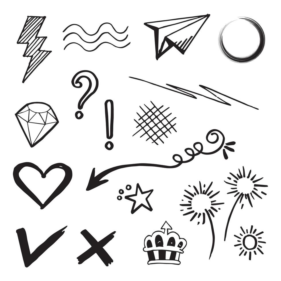 doodle element vector set, voor conceptontwerp.