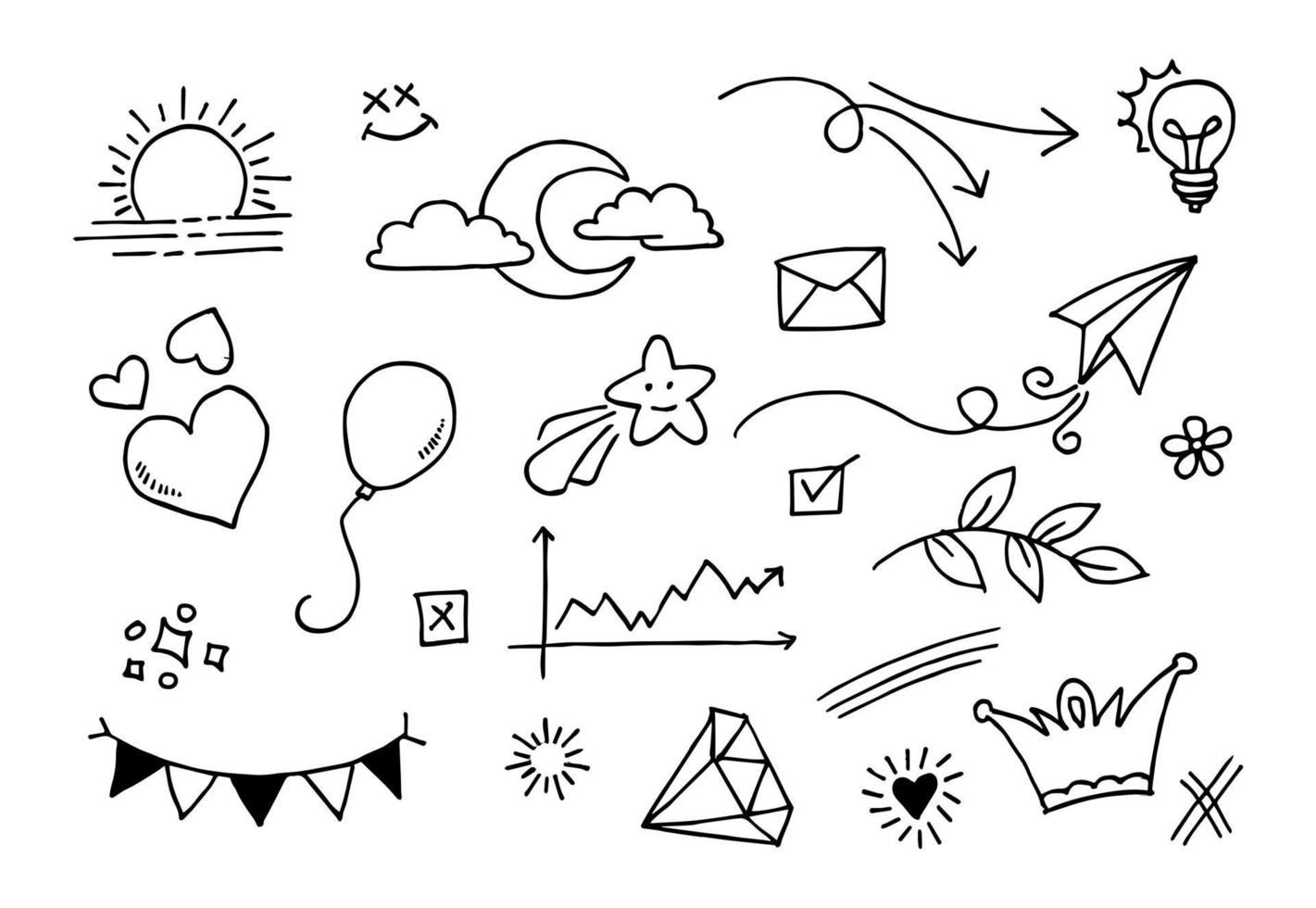 doodle element vector set, voor conceptontwerp.