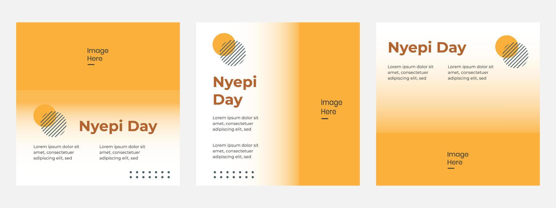 set banner digitale nyepi dag ontwerpsjabloon. geschikt voor post media social en campagne promo vector