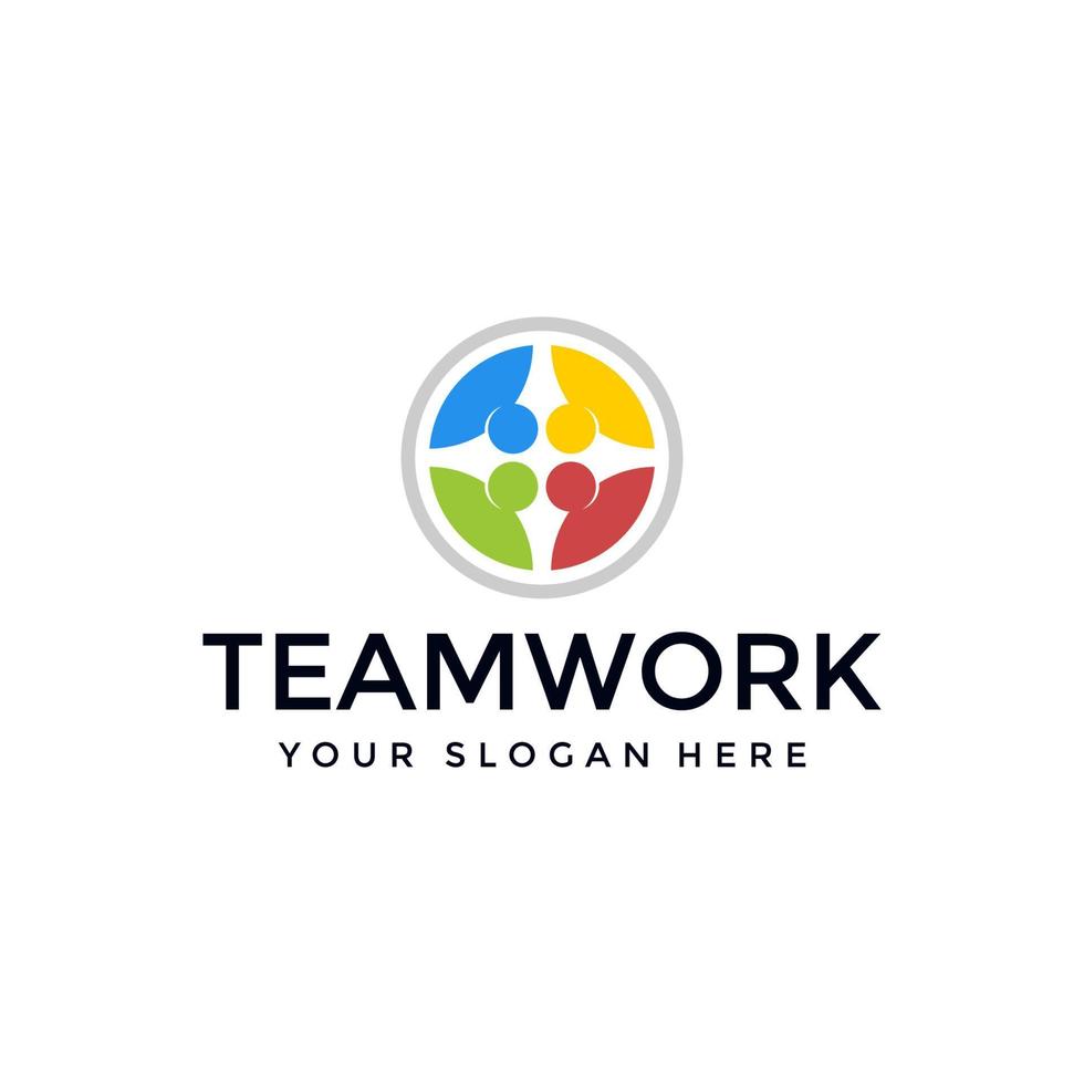 teamwork logo ontwerpsjabloon premium download vector