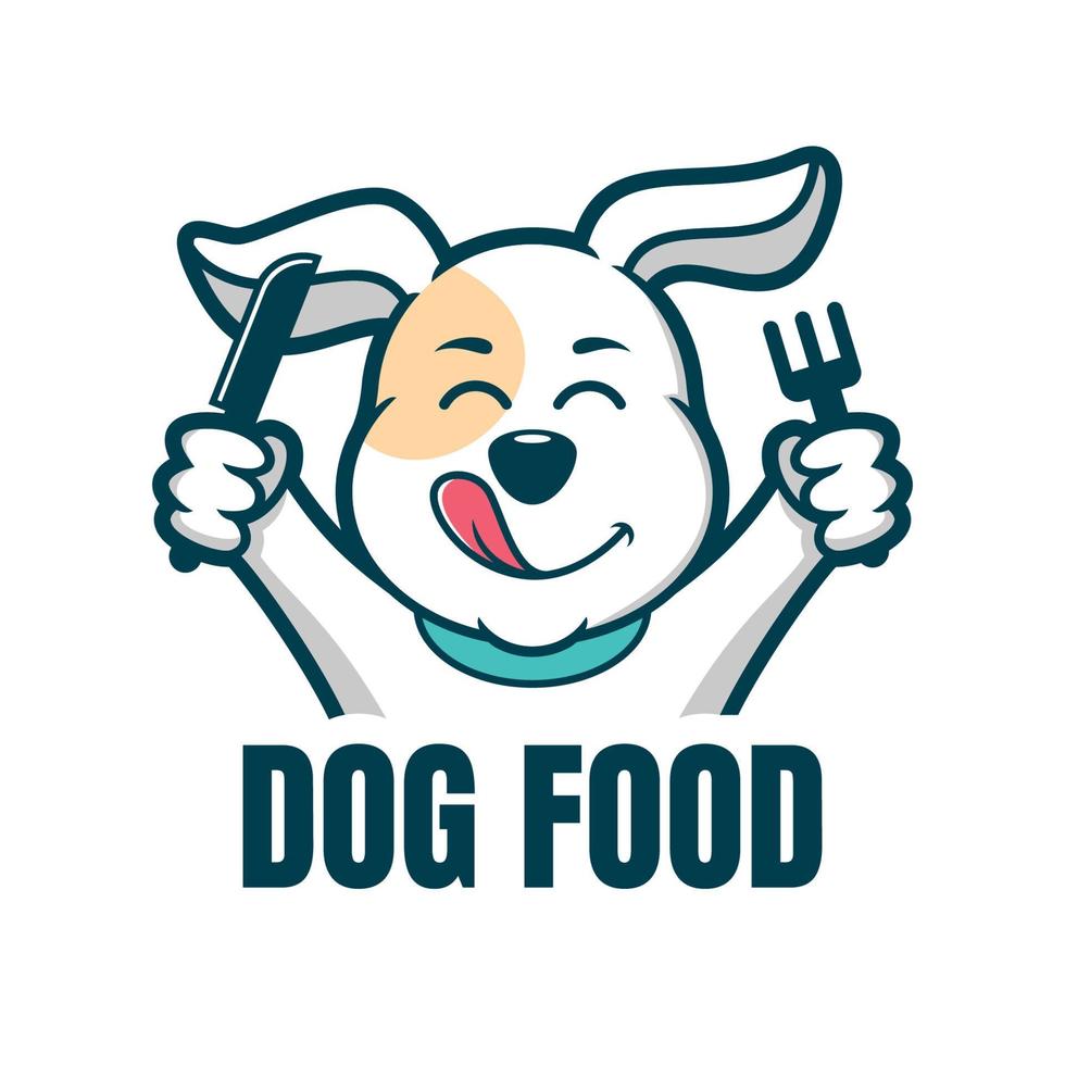 petfood-logo met hondenpictogram geschikt voor dierenwinkel en dierenarts vector
