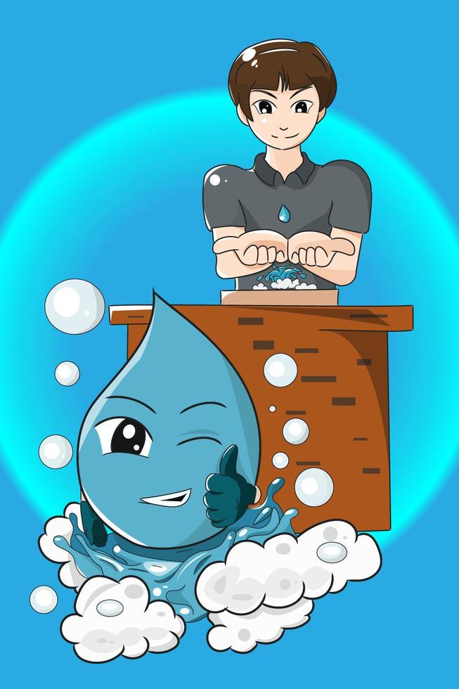 meisje met water karakter ontwerp illustratie vector