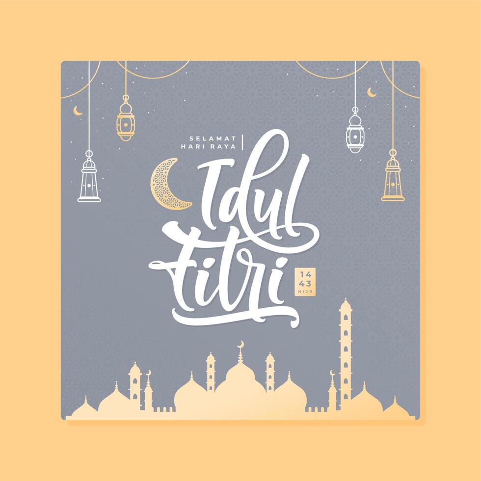 idul fitri-kaart betekent indonesisch eid mubarak-sjabloonontwerp vector