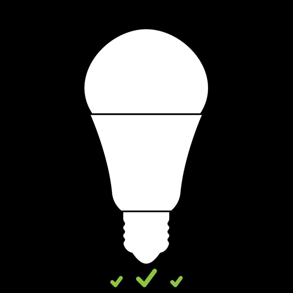 led gloeilamp het is een wit pictogram. vector