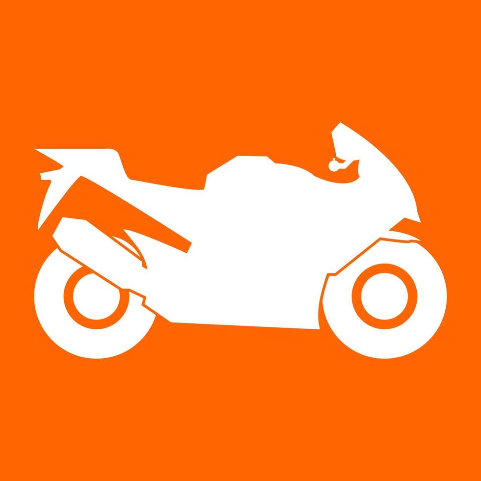 motorfiets wit pictogram. vector